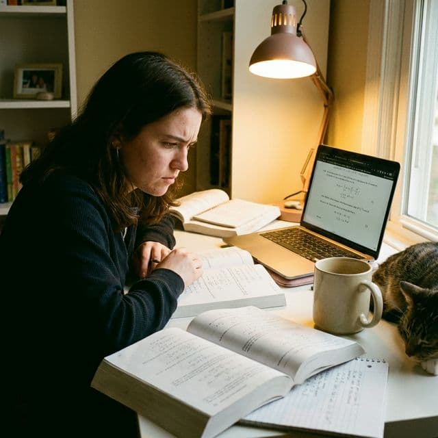 Student in a study session
